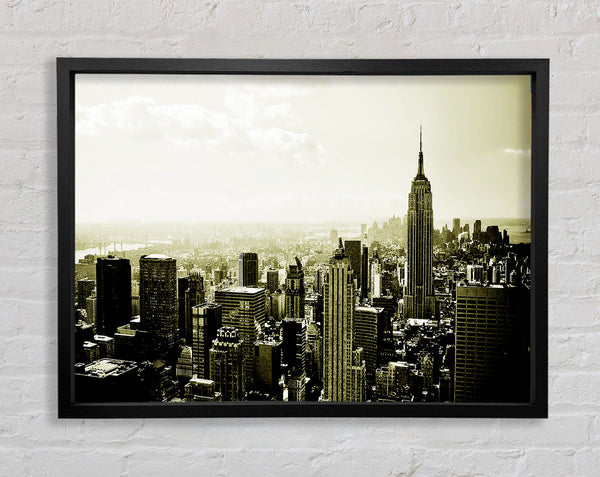 New York Skyline Sepia Framed Print