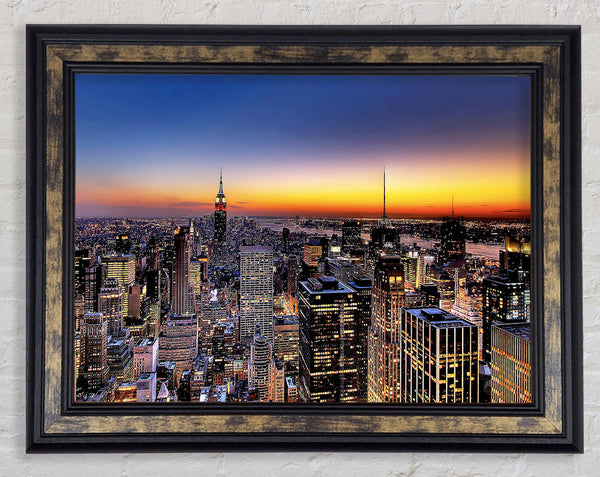 New York Sundown Framed Print