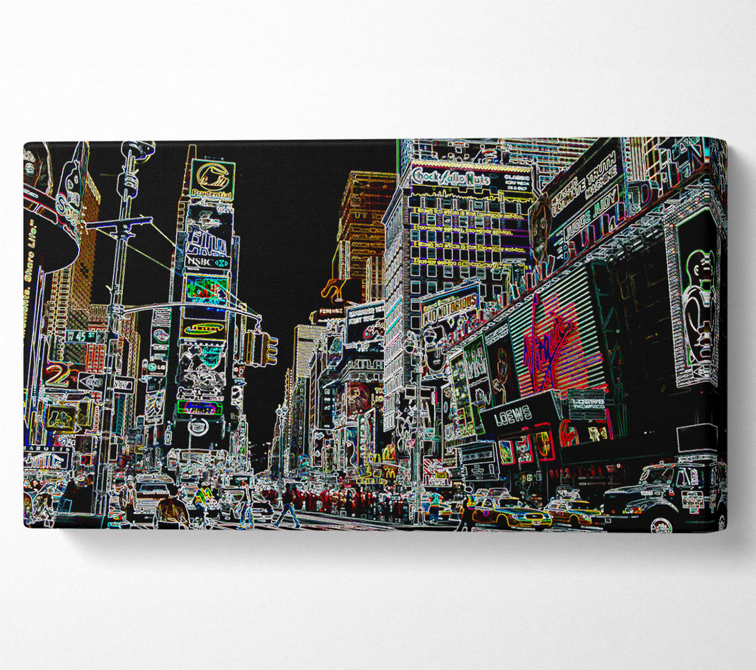  A Canvas Print of New York Times Square Psychedelic Canvas Print