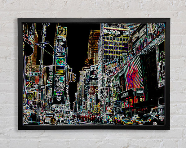 New York Times Square Psychedelic Framed Print