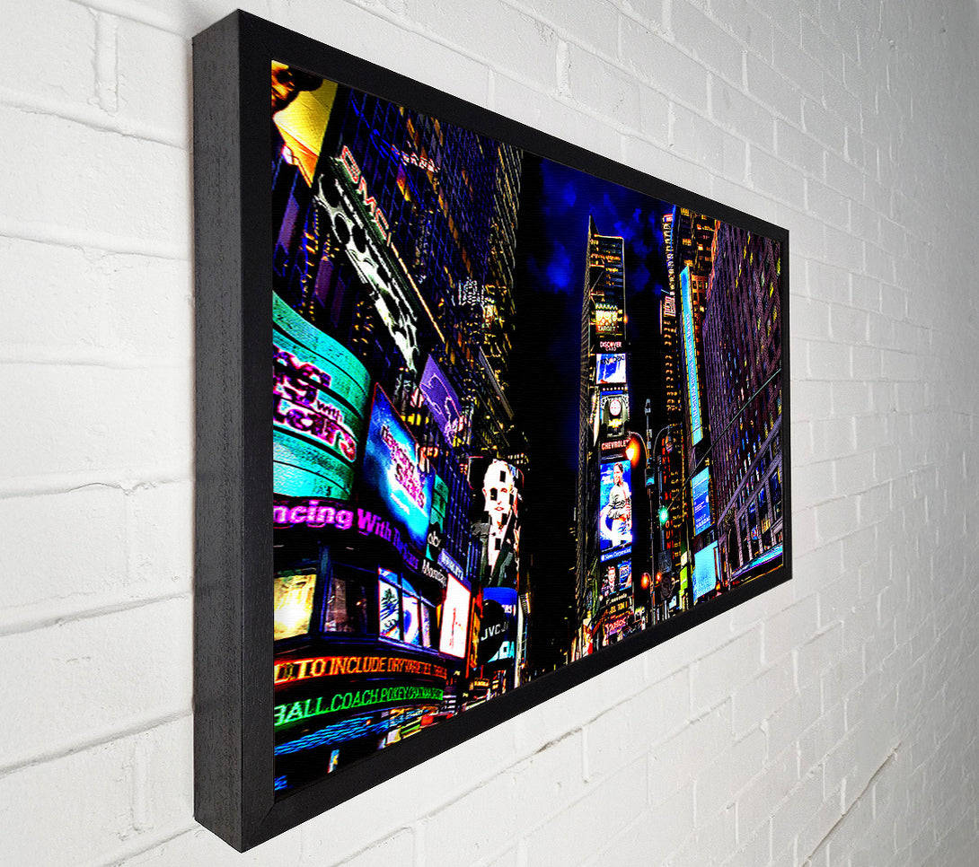  A Canvas Print of New York Times Square Blue Skys At Night Canvas Print