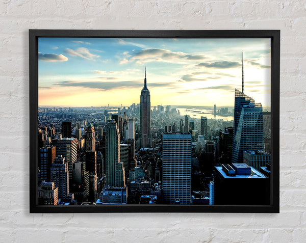 New York View Below The Sky Framed Print