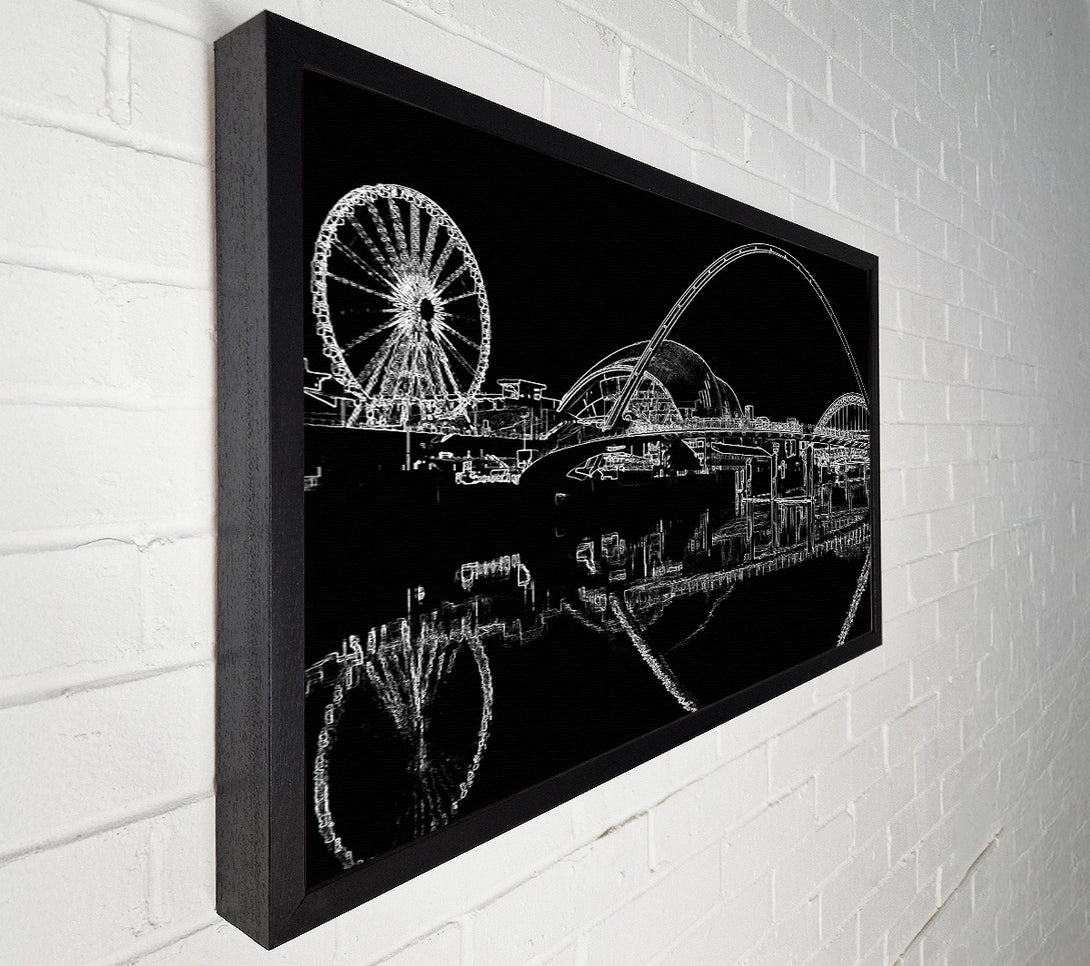  A Canvas Print of Gateshead Newcastle Millennium Bridge Psychedelic Canvas Art