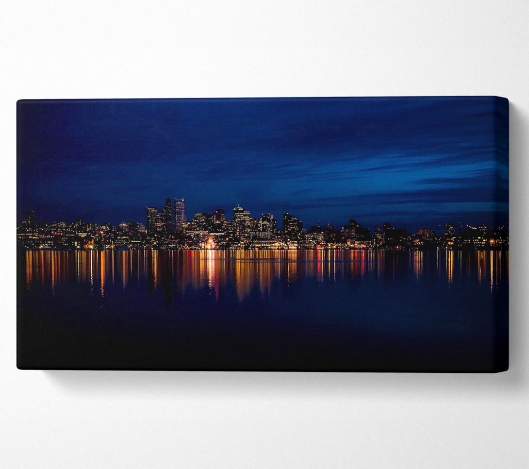 A Canvas Print of Night City Lights Canvas Art