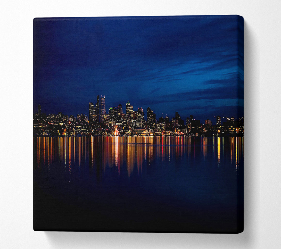  A Canvas Print of Night City Lights Canvas Art