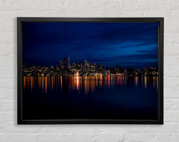 Night City Lights Framed Print