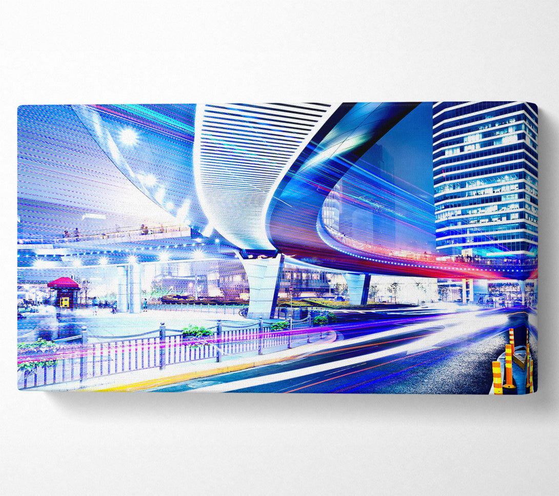  A Canvas Print of Night Urban Traffic Canvas Print