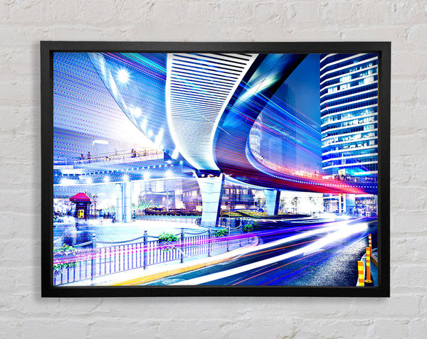 Night Urban Traffic Framed Print