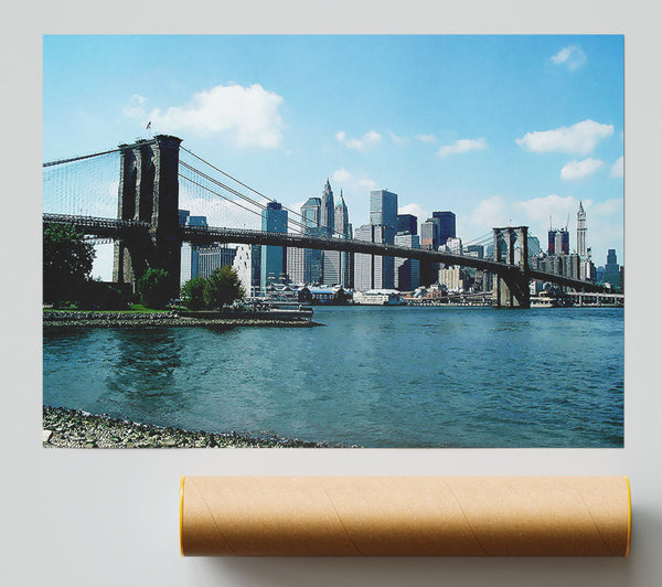 Nyc Brooklyn Blue Poster