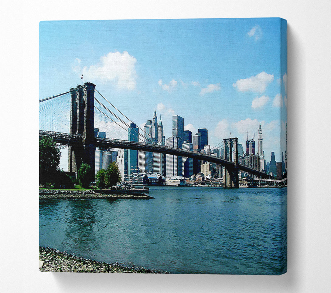  A Canvas Print of Nyc Brooklyn Blue Canvas Art