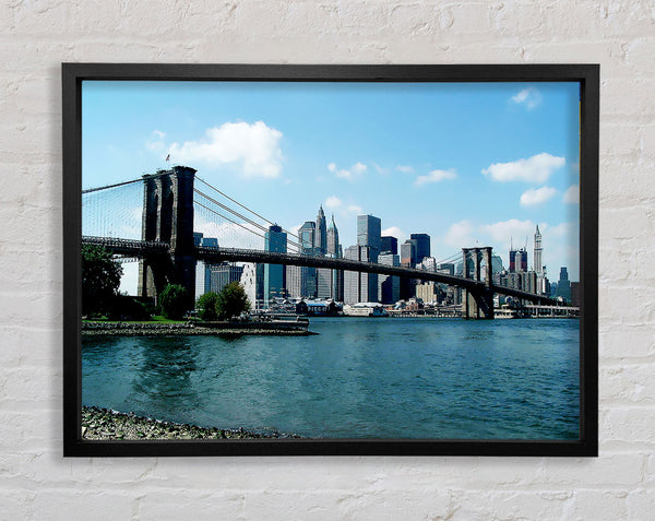 Nyc Brooklyn Blue Framed Print