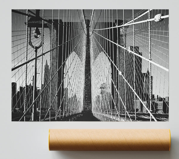 Nyc Brooklyn Bridge Architect B N W Giclee Print