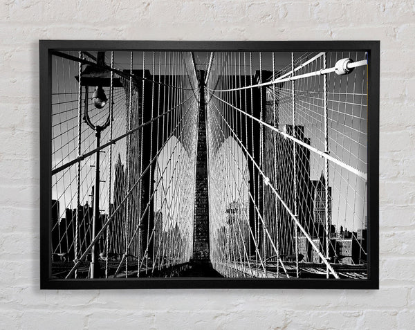 NYC Brooklyn Bridge Architect B n W Framed Print