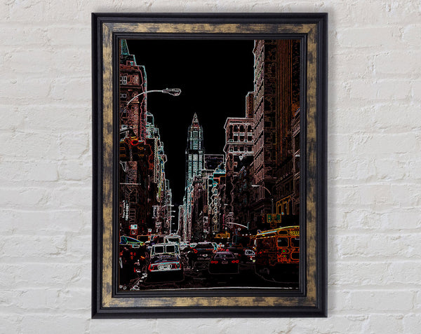 NYC Streets Psychedelic Framed Print