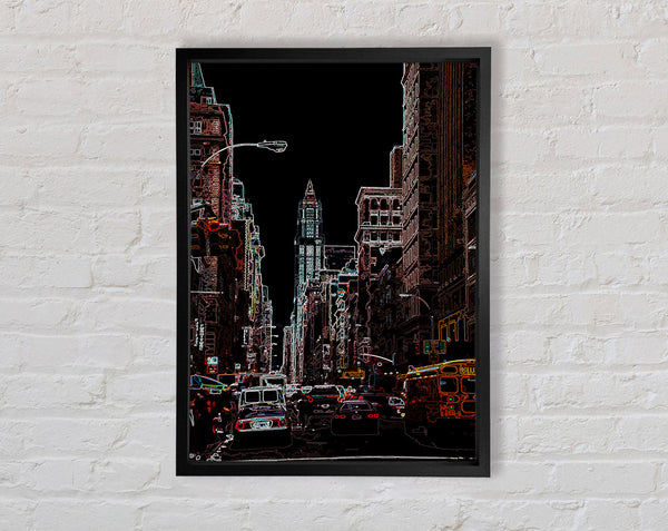NYC Streets Psychedelic Framed Print
