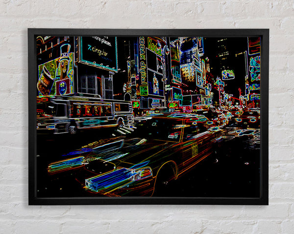 NYC Taxi Psychedelic Framed Print