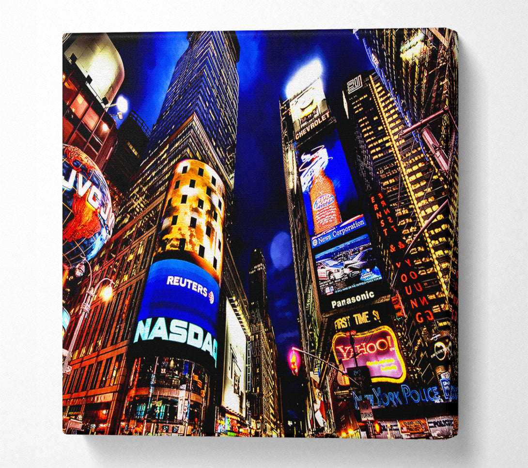  A Canvas Print of NYC Times Square Lights Canvas Art