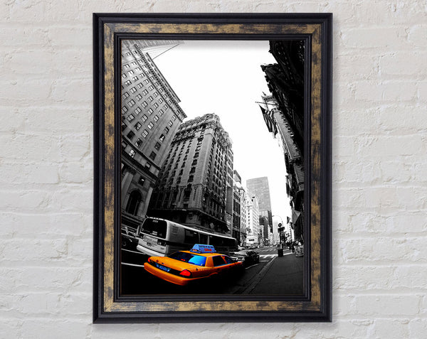 Nyc Yellow Cab On 5Th Avenue Framed Print