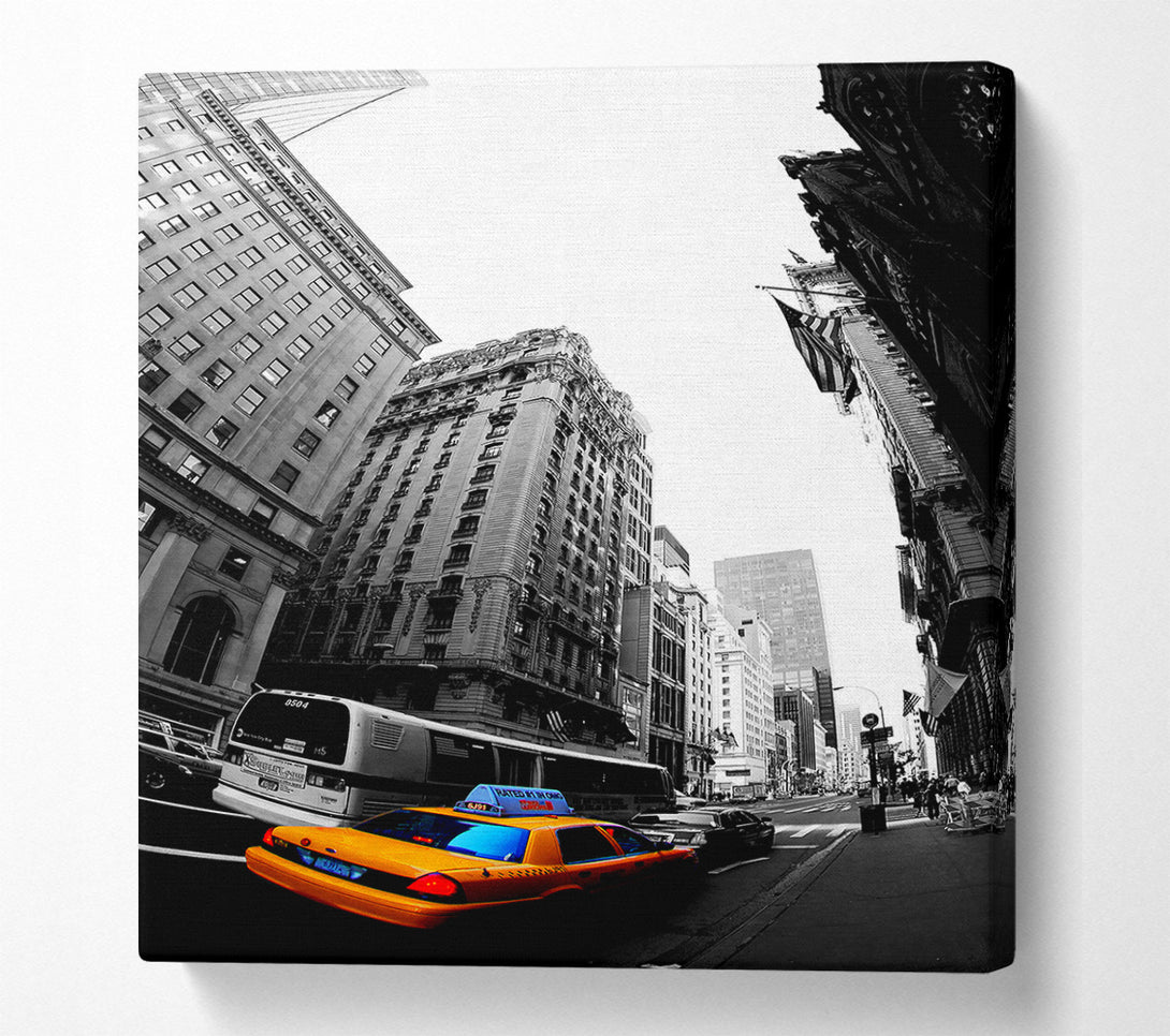  A Canvas Print of Nyc Yellow Cab On 5Th Avenue Canvas Wall Art