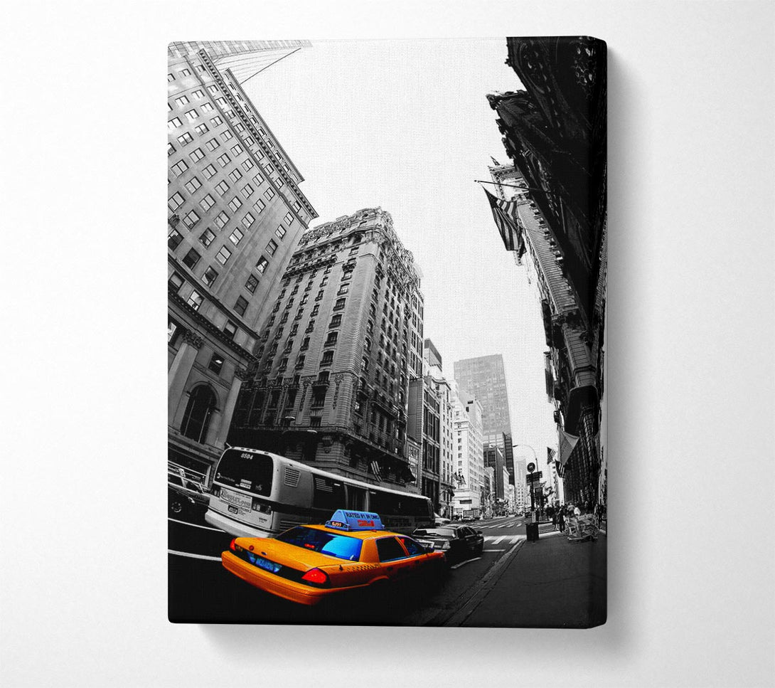  A Canvas Print of Nyc Yellow Cab On 5Th Avenue Canvas Wall Art