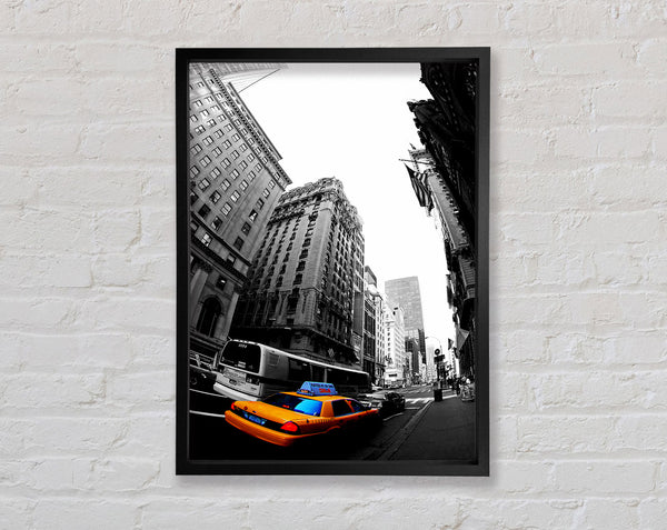 Nyc Yellow Cab On 5Th Avenue Framed Print