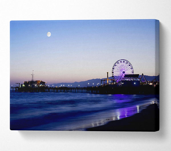  A Canvas Print of Ocean Pier Moonlight Canvas Print