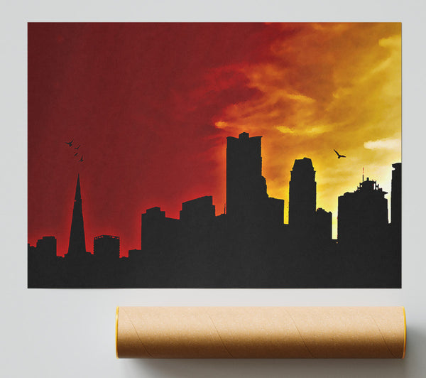 Orange City Sky Print