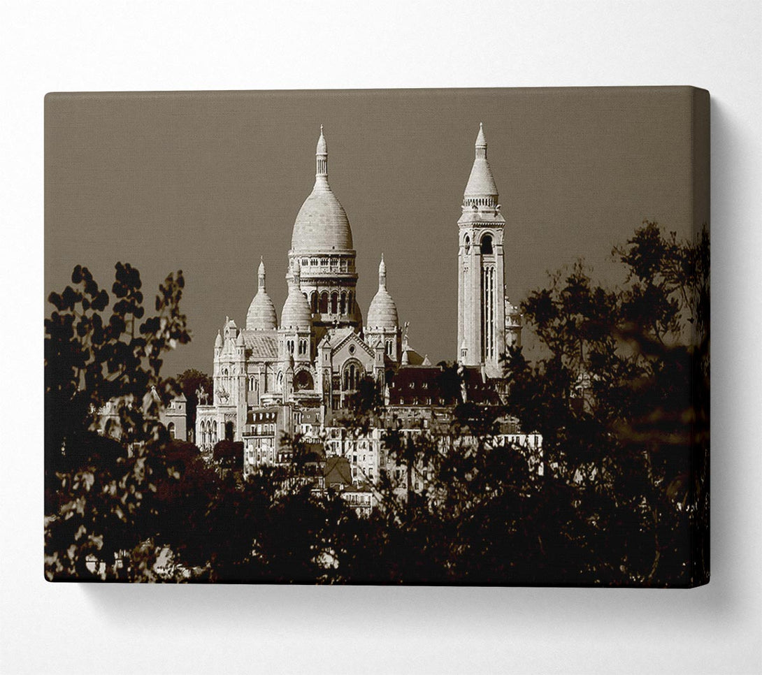  A Canvas Print of Paris Sepia Canvas Wall Art