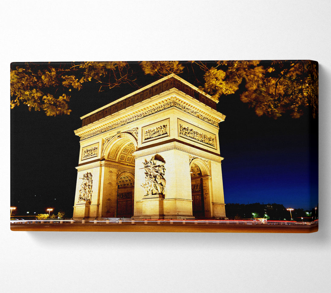  A Canvas Print of Paris Arc De Triomphe Night Glow Canvas Art