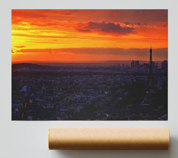 Paris At Dawn Poster