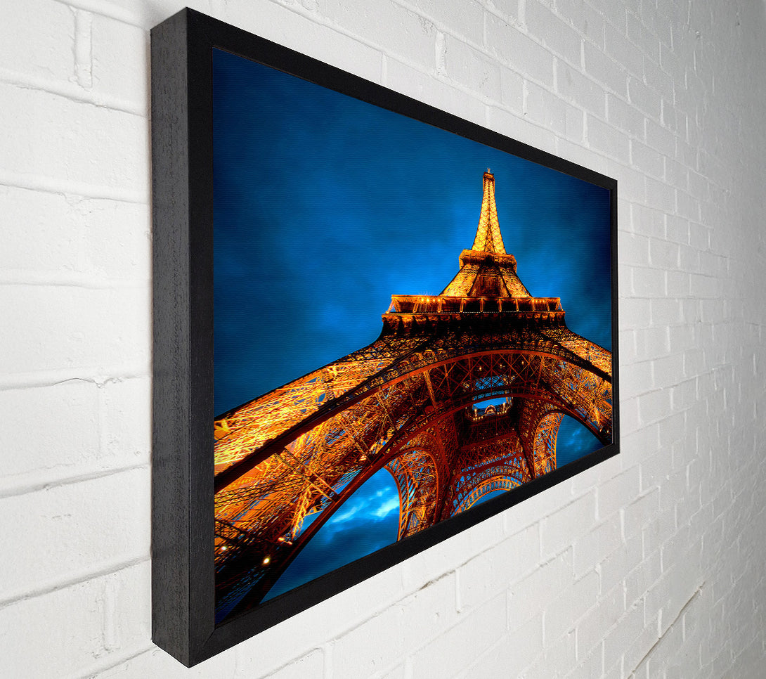 A Canvas Print of Paris At Night Eiffel Tower View From Below Canvas Print