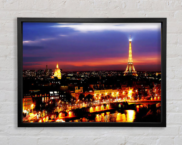 Paris City At Night Framed Print
