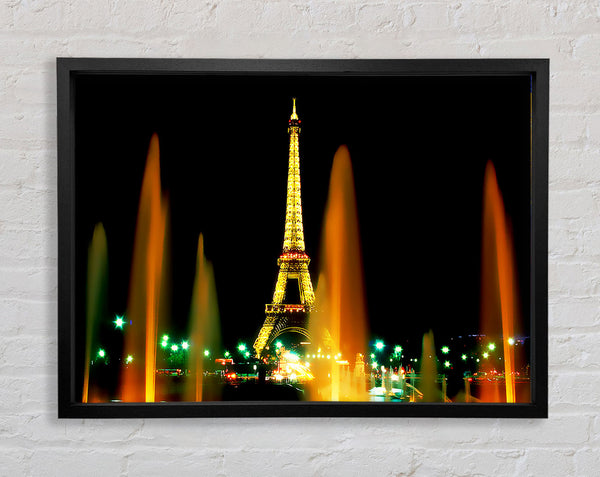 Paris Eiffel Tower Falls Framed Print