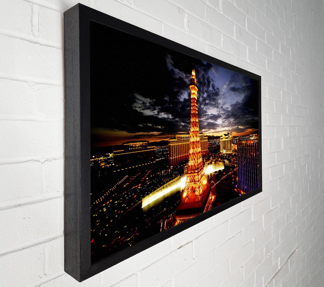  A Canvas Print of Paris Eiffel Tower Golden Night Glow Canvas Print