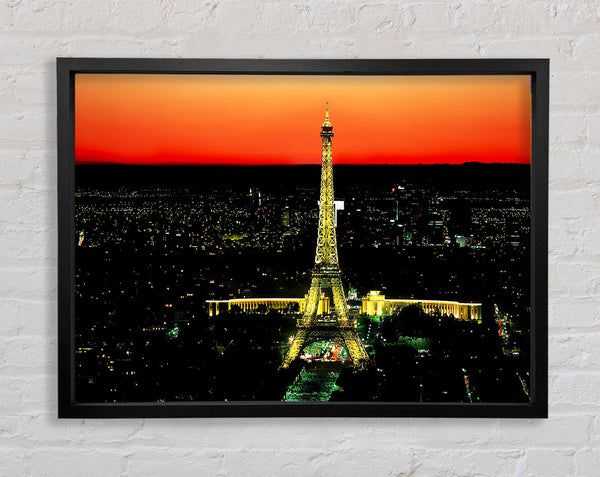 Paris Eiffel Tower Golden Nights Framed Print