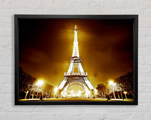 Paris Eiffel Tower Retro Framed Print