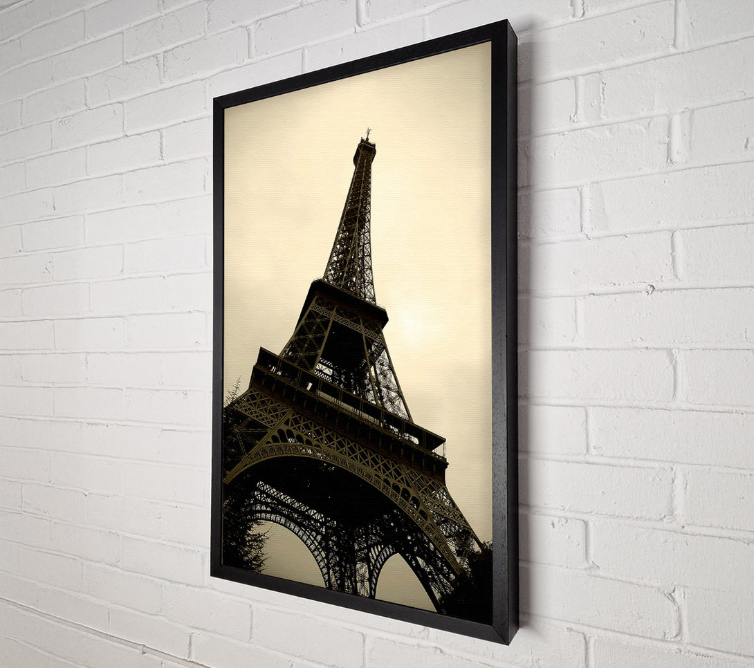  A Canvas Print of Paris Eiffel Tower Sepia Canvas Wall Art