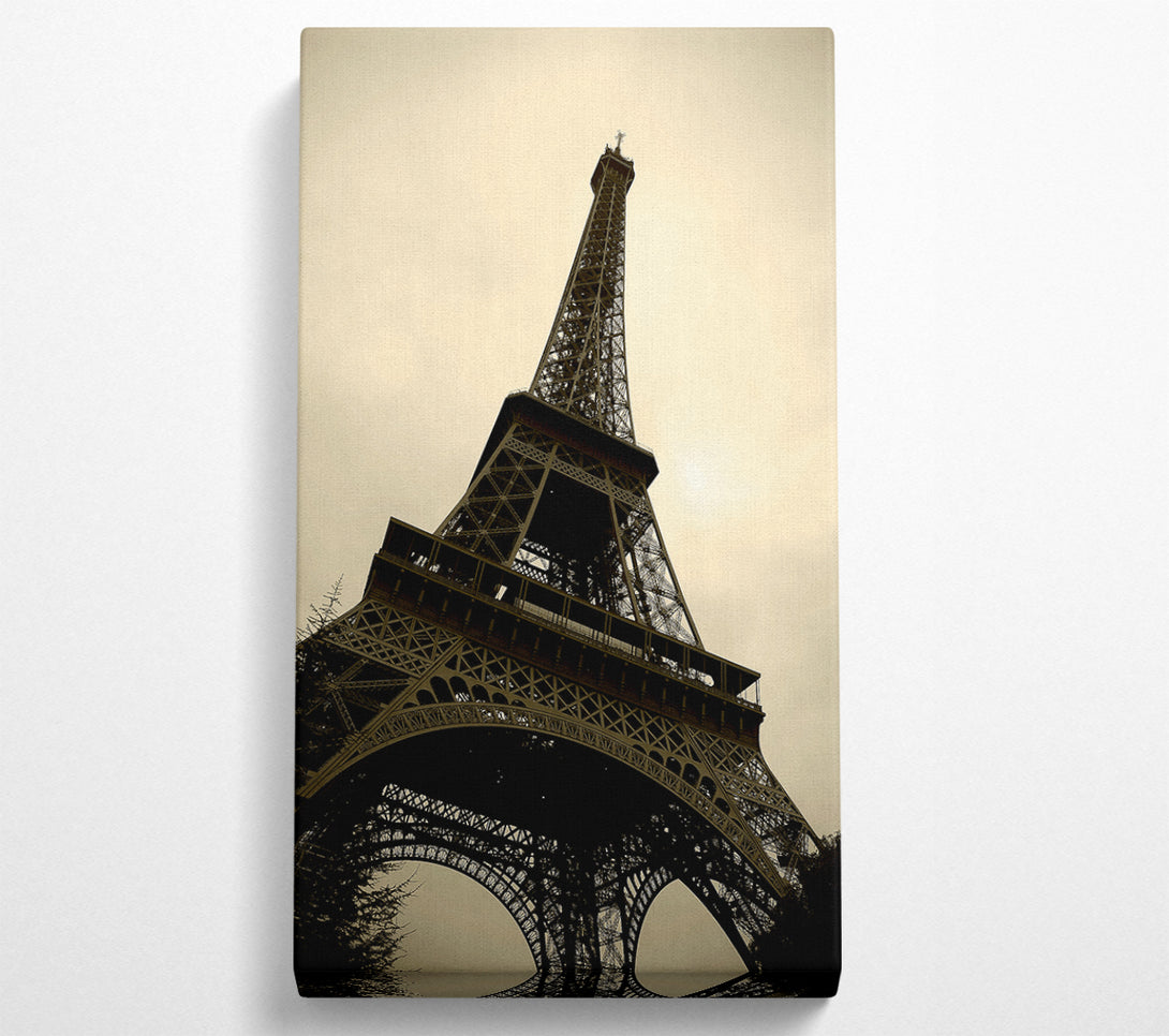  A Canvas Print of Paris Eiffel Tower Sepia Canvas Wall Art