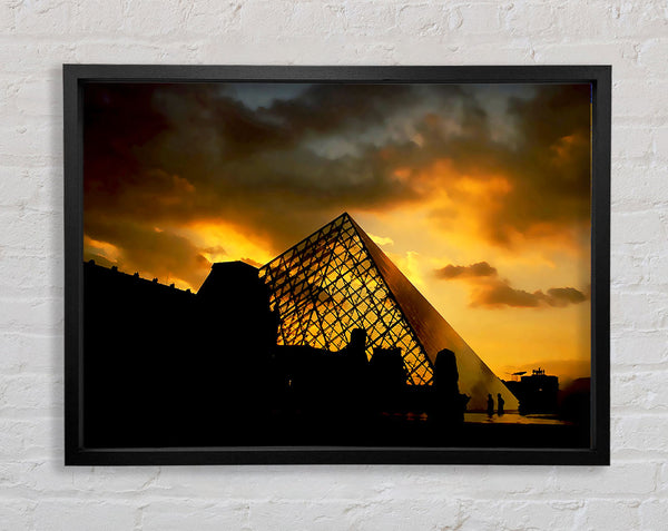 Paris Louvre Pyramid At First Light Framed Print