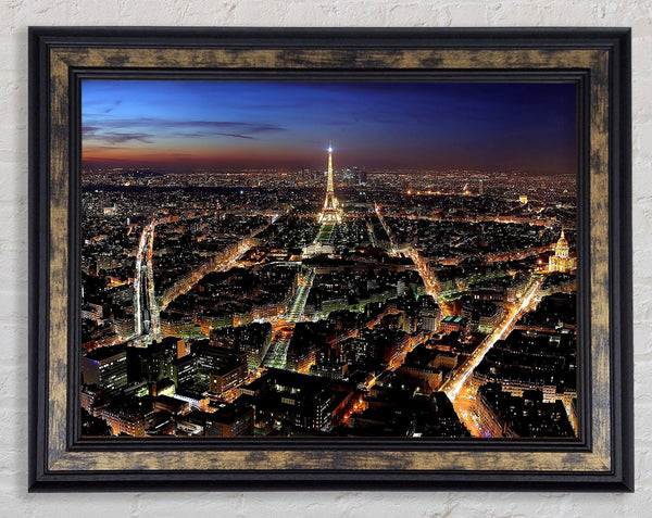 Paris Panoramic View Framed Print
