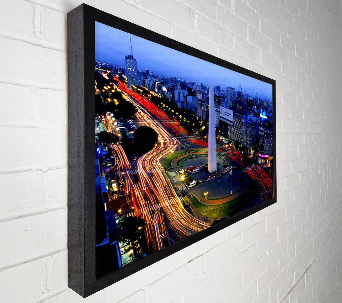  A Canvas Print of Paris Roads At Night Canvas Wall Art