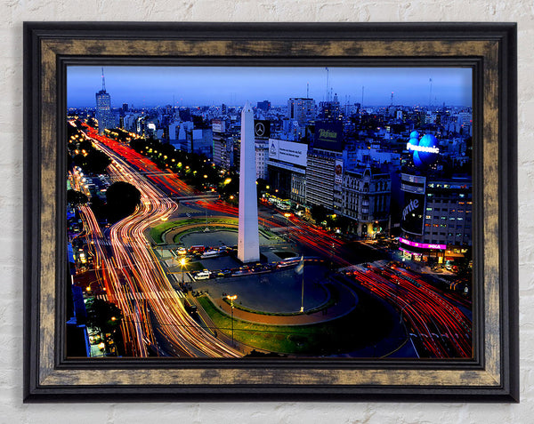 Paris Roads At Night Framed Print