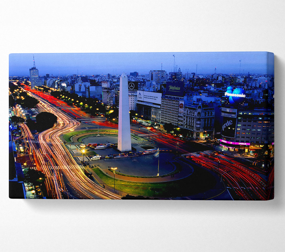 A Canvas Print of Paris Roads At Night Canvas Wall Art