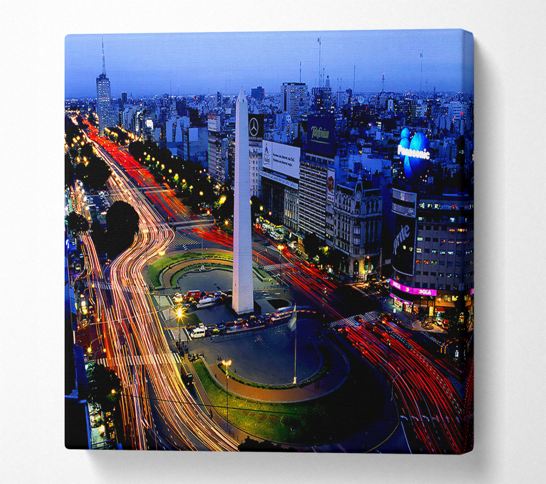  A Canvas Print of Paris Roads At Night Canvas Wall Art