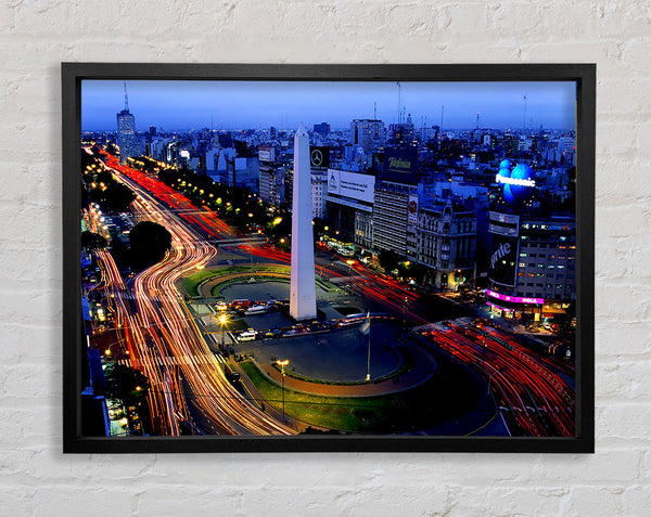 Paris Roads At Night Framed Print