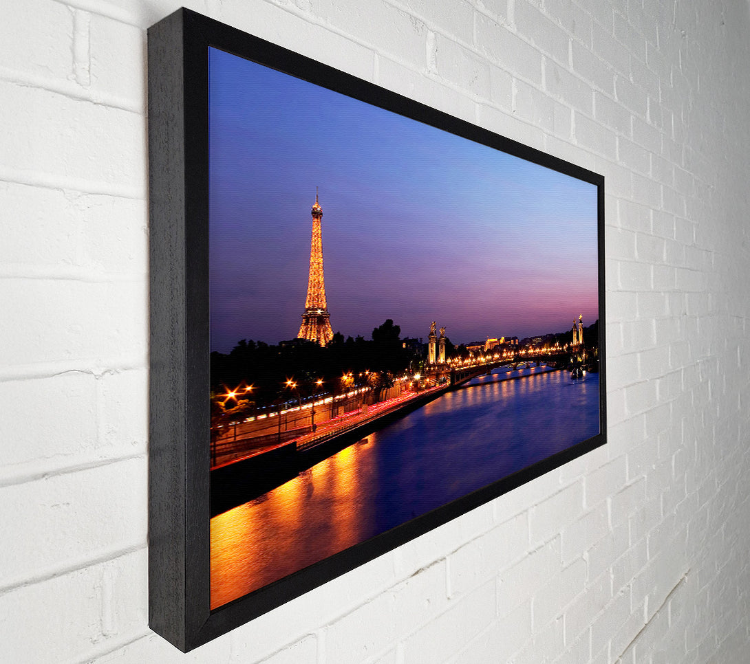  A Canvas Print of Paris Seine River At Night Canvas Art