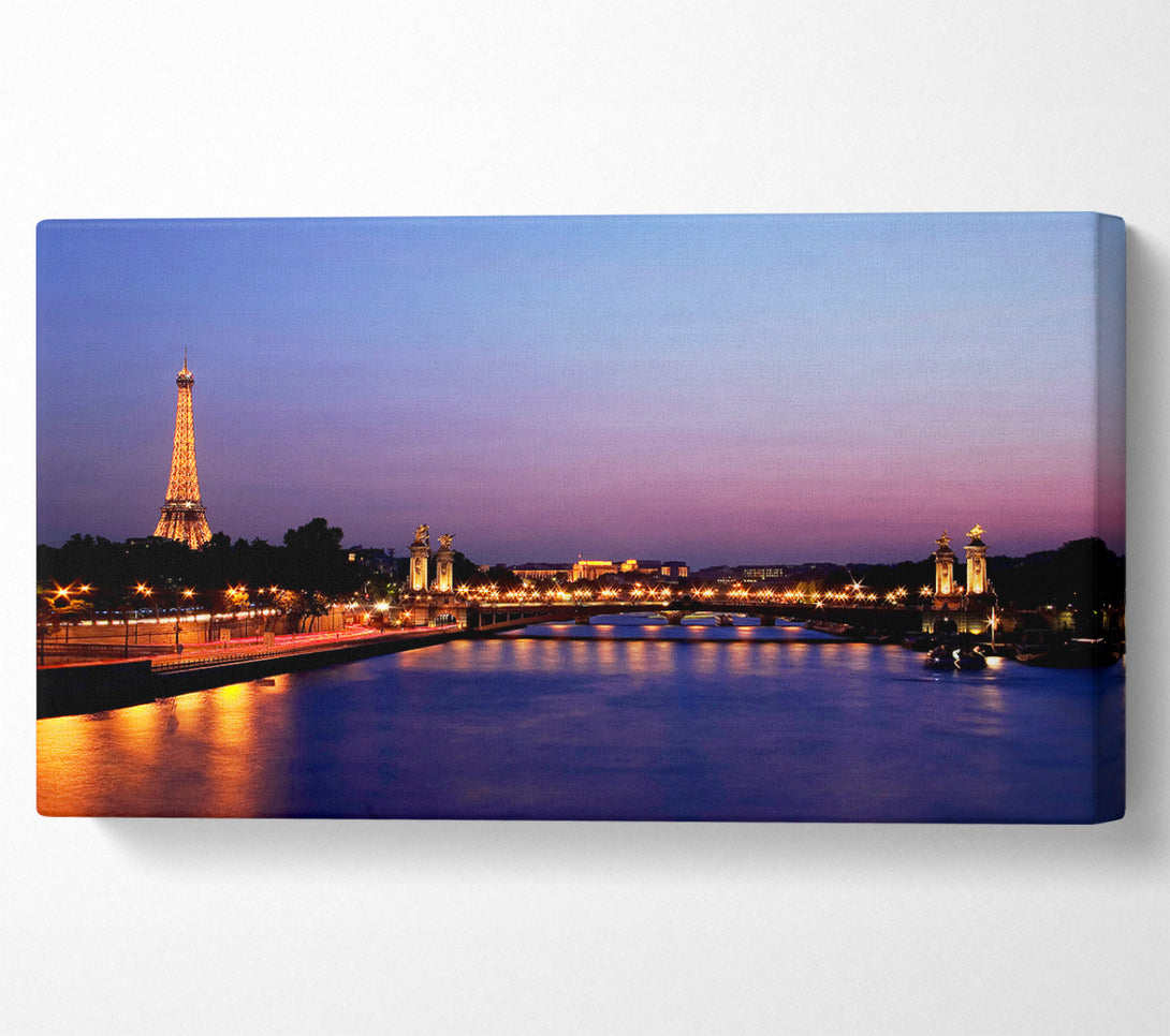  A Canvas Print of Paris Seine River At Night Canvas Art