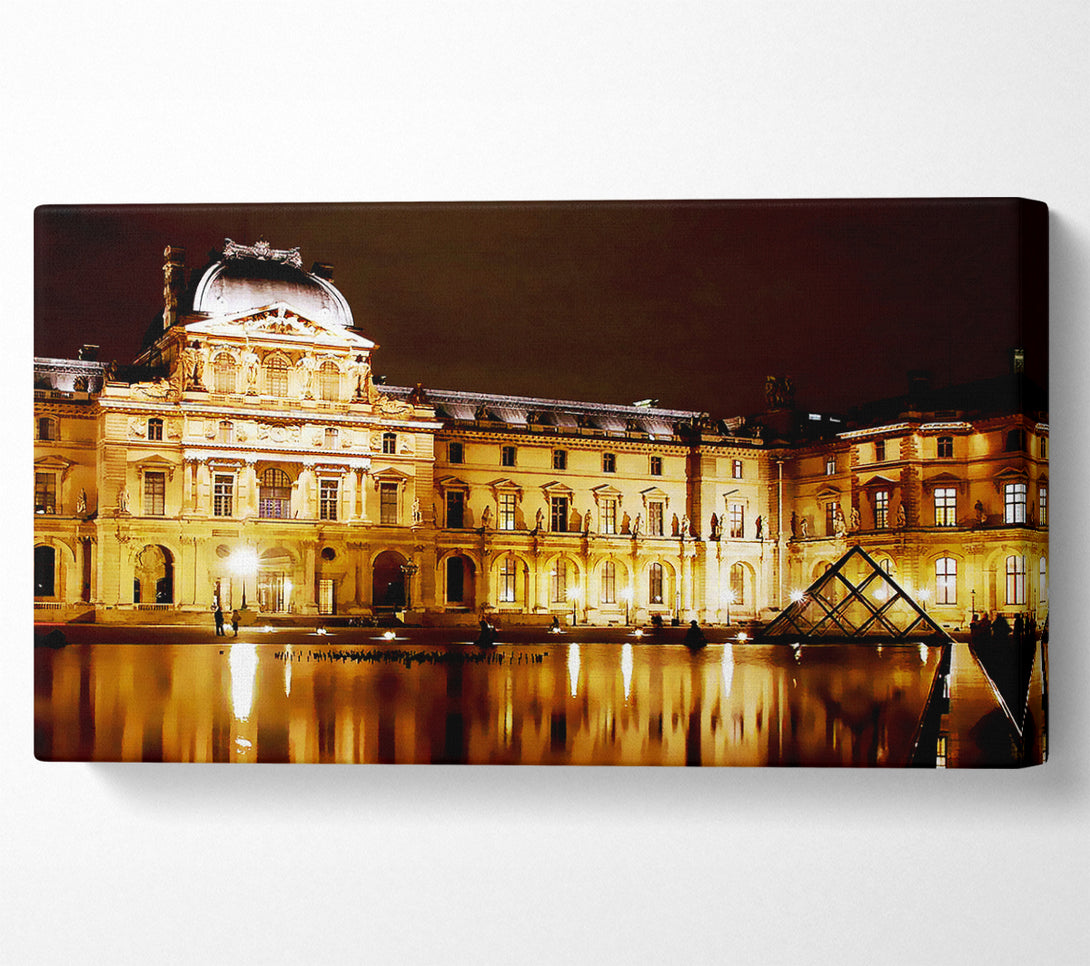  A Canvas Print of Paris The Louvre Lights At Night Canvas Art