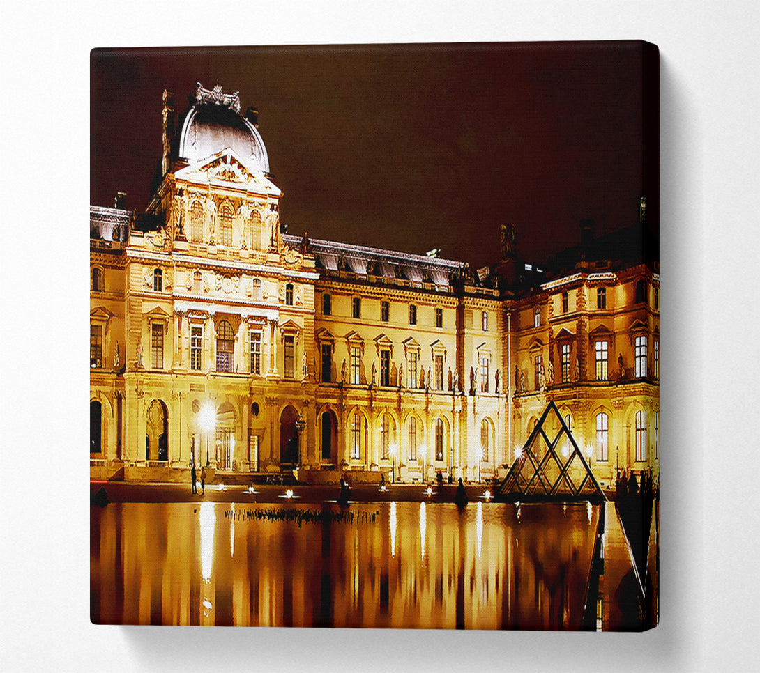  A Canvas Print of Paris The Louvre Lights At Night Canvas Art