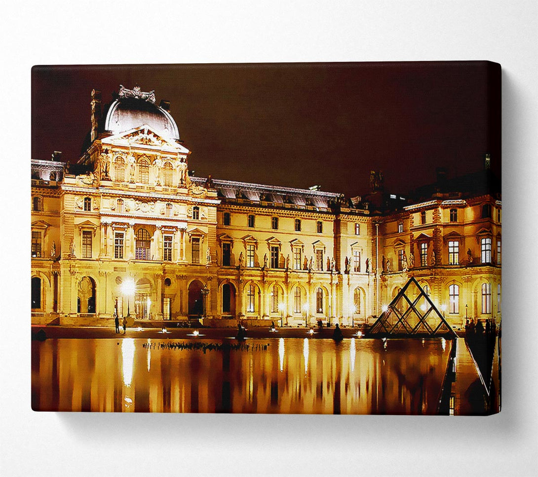  A Canvas Print of Paris The Louvre Lights At Night Canvas Art